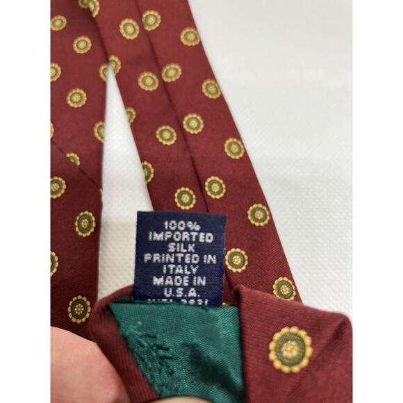 Tommy Hilfiger Tie Yellow Geometric Pattern Two Tone Design - Picture 6 of 7